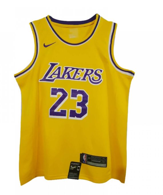 Camiseta #23 Los Angeles Lakers Amarillo Rematch Slogan Versión