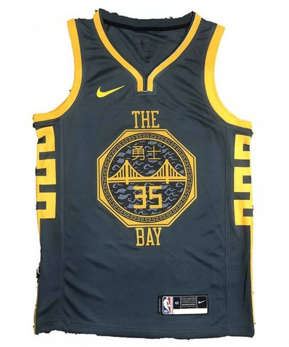 Camiseta Kevin Durant #35 Golden State Warriors 2018 Negro