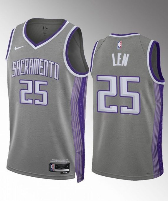 Camiseta Alex Len #25 Sacramento Kings 2023 Gris City Edition