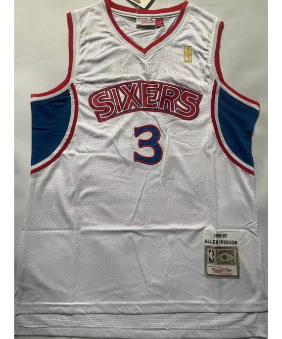 Camiseta Allen Iverson #3 Philadelphia 76ers Blanco Classic Edition
