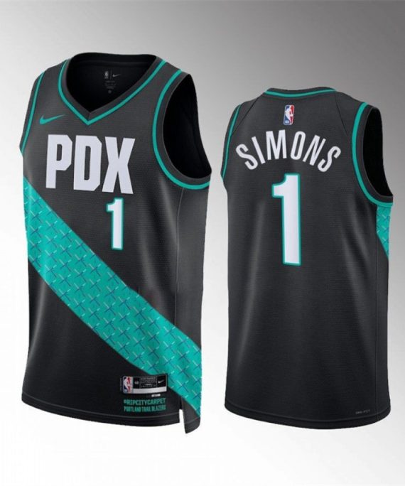 Camiseta Anfernee Simons #1 Portland Trail Blazers 2023 Negro City Edition