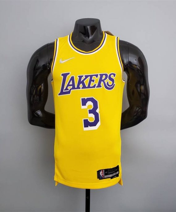 Camiseta Anthony Davis #3 Los Angeles Lakers Edición 75 Aniversario Amarillo