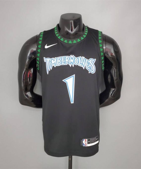 Camiseta Anthony Edwards #1 Minnesota Timberwolves 2018 Clásico Edition Negro