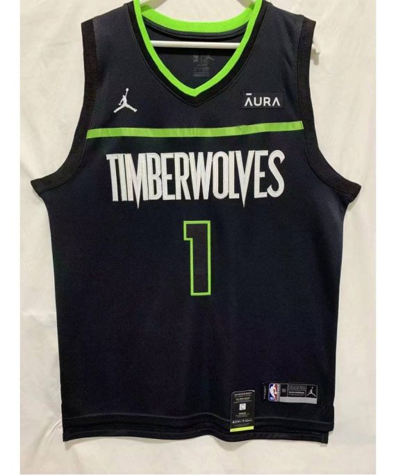Camiseta Anthony Edwards #1 Minnesota Timberwolves 22/23 Negro