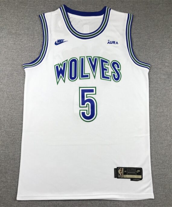 Camiseta Anthony Edwards #5 Minnesota Timberwolves Edición Clasico Blanco