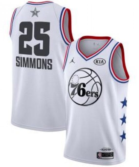 Camiseta Ben Simmons #25 Philadelphia 76ers 2019 All Star Blanco