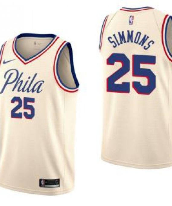 Camiseta Ben Simmons #25 Philadelphia 76ers 17/18 Beige City Edition