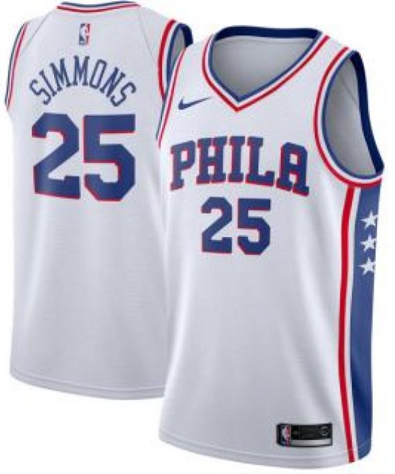 Camiseta Ben Simmons #25 Philadelphia 76ers 17/18 Blanco Association Edition