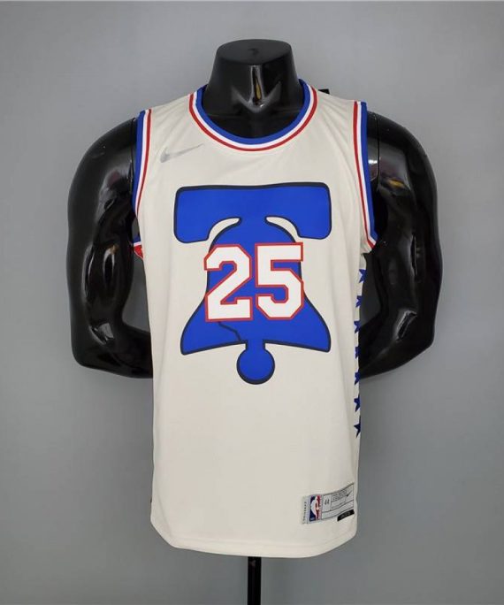 Camiseta Ben Simmons #25 Philadelphia 76ers Earned Edition Beige