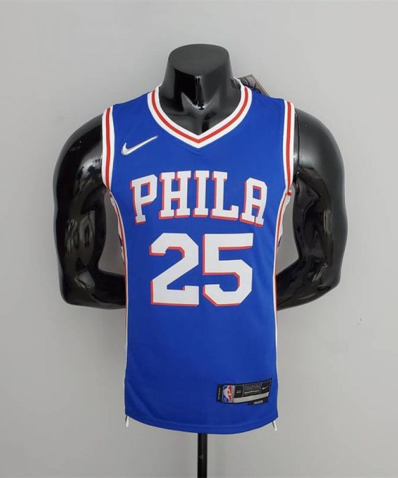 Camiseta Ben Simmons #25 Philadelphia 76ers Edición 75 Aniversario Azul
