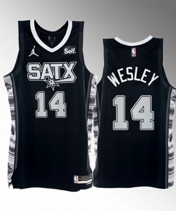 Camiseta Blake Wesley #14 San Antonio Spurs 2023 Negro Statement Edition