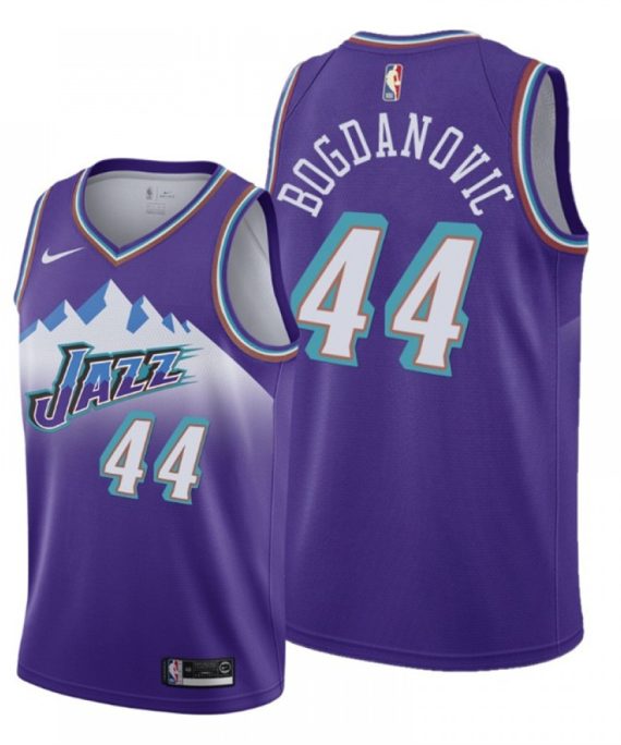 Camiseta Bojan Bogdanovic #44 Utah Jazz Púrpura Snow Mountain Edition