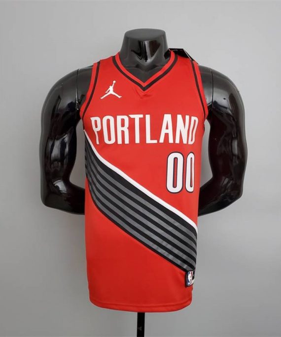 Camiseta Carmelo Anthony #00 Portland Trailblazers Edición Jordan Rojo