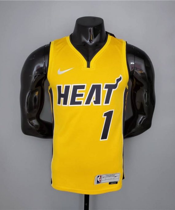 Camiseta Chris Bosh #1 Miami Heat 2021 Earned Edition Amarillo