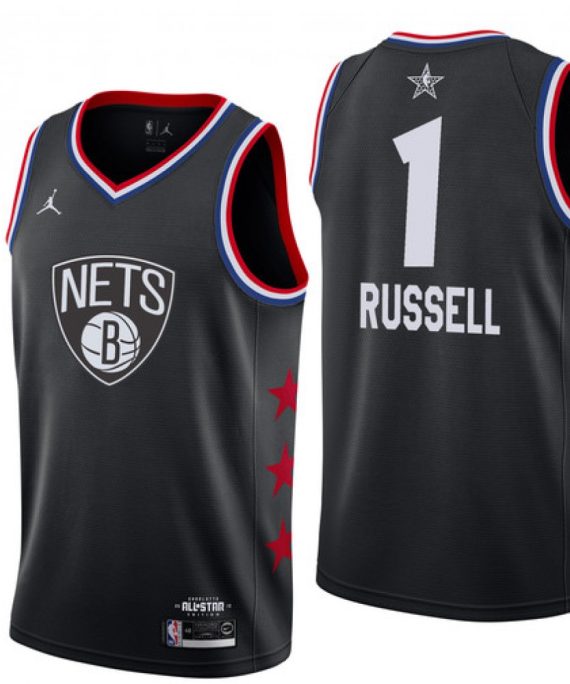Camiseta D'Angelo Russell #1 Brooklyn Nets 18/19 Negro