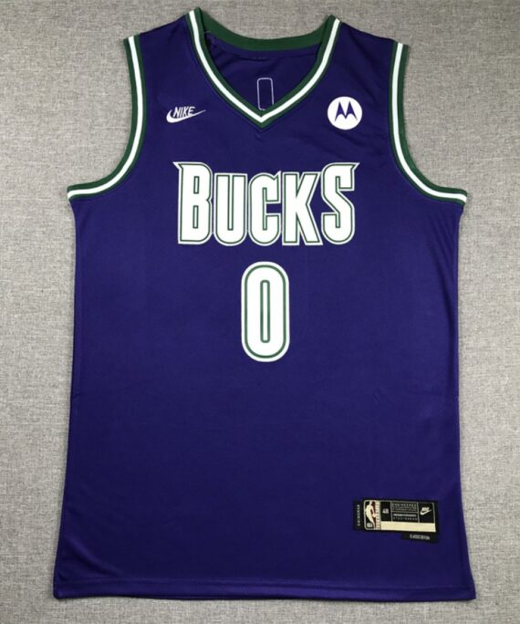 Camiseta Damian Lillard Baloncesto #0 Milwaukee Bucks Edición Clásico Azul