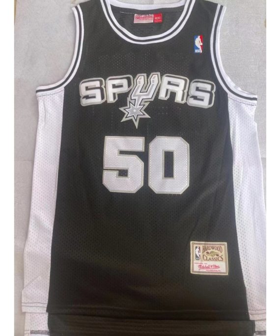 Camiseta David Robinson #50 San Antonio Spurs Negro Retro