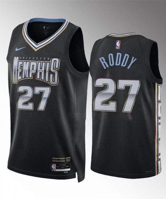 Camiseta David Roddy #27 Memphis Grizzlies 2023 Negro City Edition