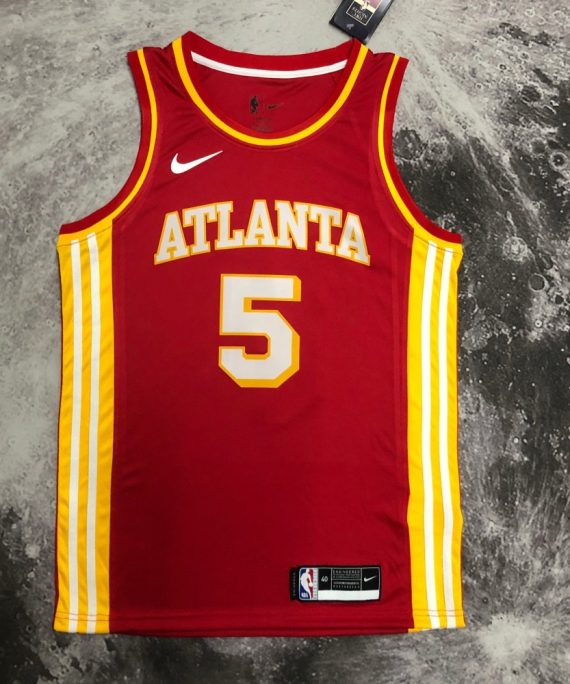 Camiseta Dejounte Murray #5 Atlanta Hawks Rojo