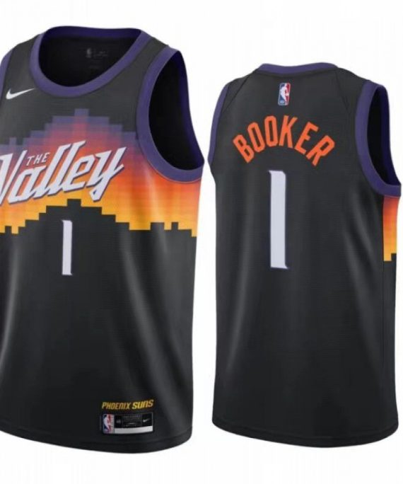 Camiseta Devin Booker #1 Phoenix Suns 2020/21 Negro City Edition