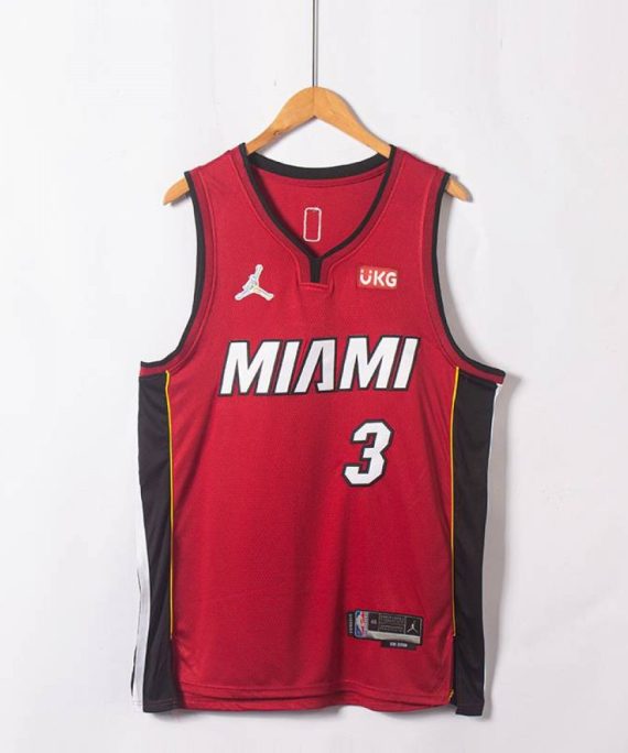 Camiseta Dwyane Wade #3 Miami Heat Edicion 75 Aniversario Rojo
