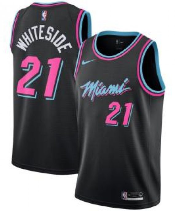 Camiseta Hassan Whiteside #21 Miami Heat 18/19 Negro City Edition