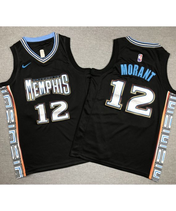Camiseta Ja Morant #12 Memphis Grizzlies Negro Niño