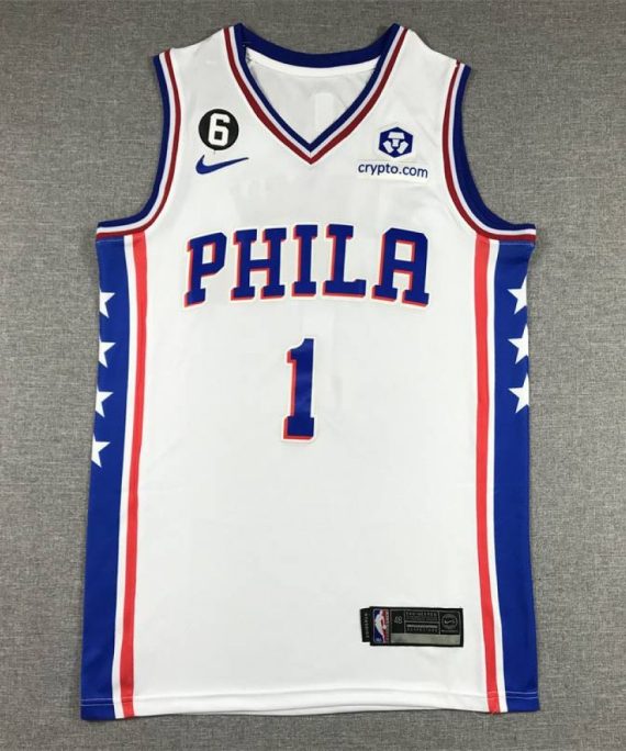 Camiseta James Harden #1 Philadelphia 76ers 2023 Blanco