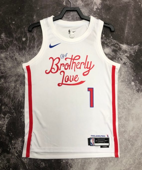 Camiseta James Harden #1 Philadelphia 76ers 2023 City Edition Blanco