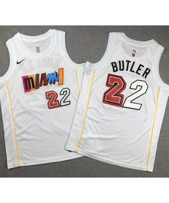 Camiseta Jimmy Butler #22 Miami Heat City Edition Blanco Niño