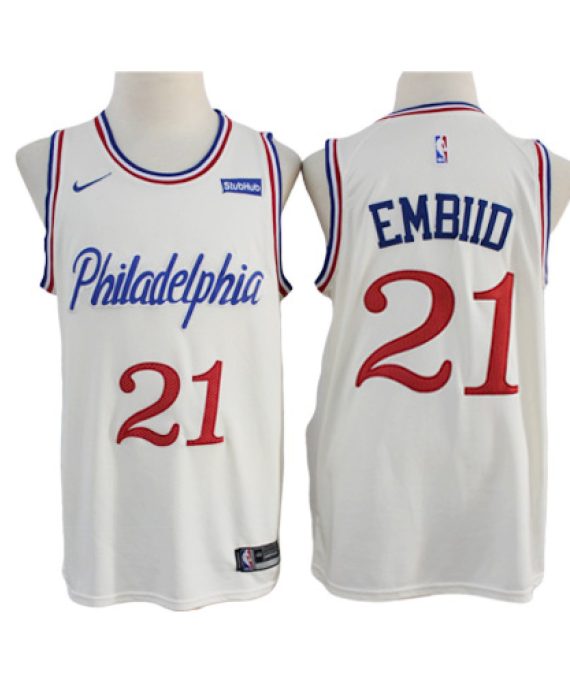 Camiseta Joel Embiid #21 Philadelphia 76ers 2020 Blanco City Edition