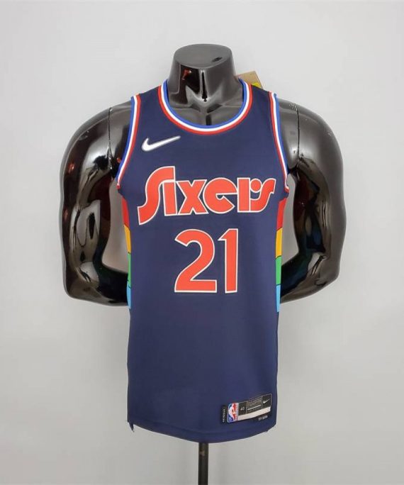 Camiseta Joel Embiid #21 Philadelphia 76ers 2022 Azul Real