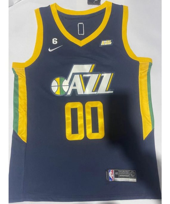 Camiseta Jordan Clarkson #00 Utah Jazz Azul Oscuro