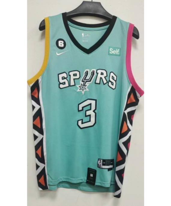 Camiseta Keldon Johnson #3 San Antonio Spurs 2023 Verde City Edition