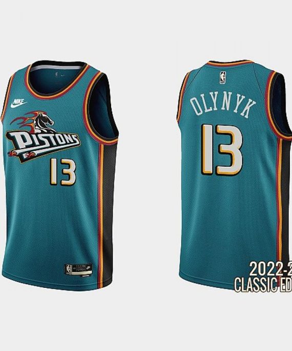 Camiseta Kelly Olynyk #13 Detroit Pistons 22/23 Verde Classic Edition