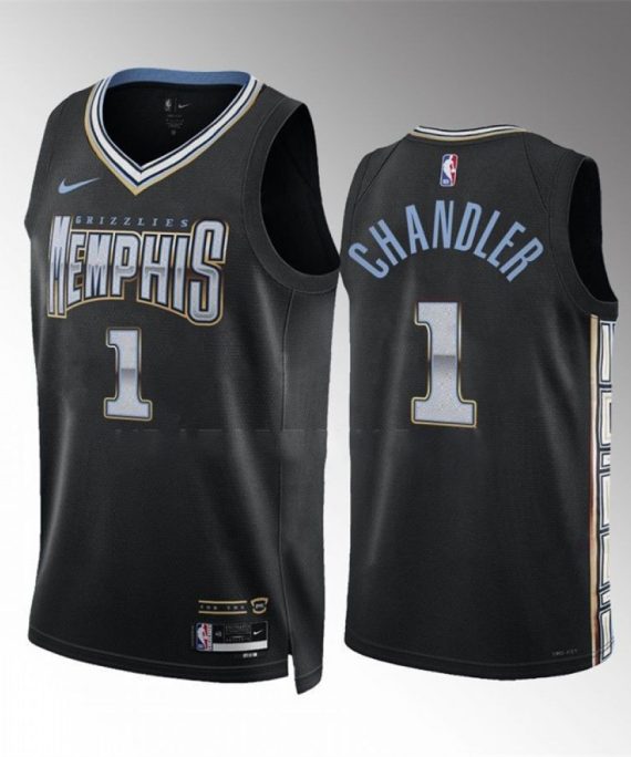 Camiseta Kennedy Chandler #1 Memphis Grizzlies 2023 Negro City Edition
