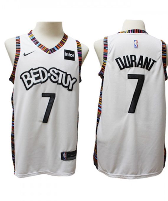 Camiseta Kevin Durant #7 Brooklyn Nets 2019/20 Blanco City Edition