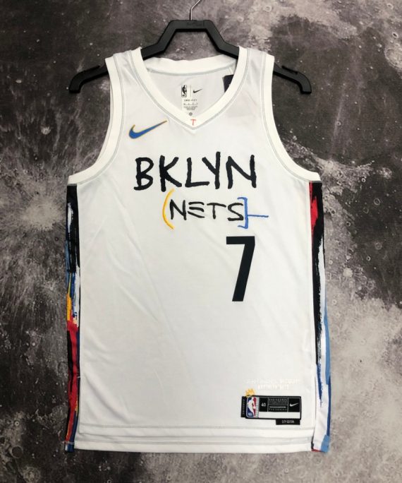 Camiseta Kevin Durant #7 Brooklyn Nets 2023 City Edition Blanco