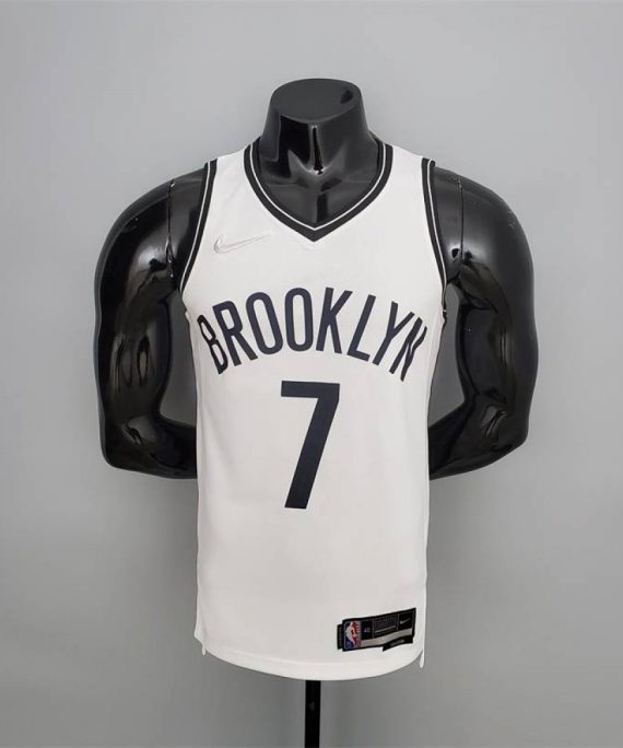 Camiseta Kevin Durant #7 Brooklyn Nets Edición 75 Aniversario Blanco