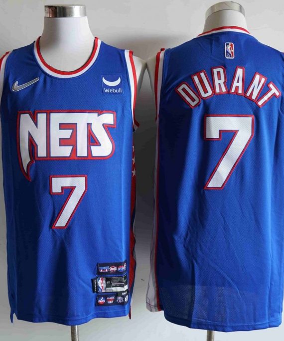 Camiseta Kevin Durant #7 Brooklyn Nets Edición 75 Aniversario City Edition Azul