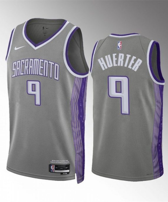 Camiseta Kevin Huerter #9 Sacramento Kings 2023 Gris City Edition