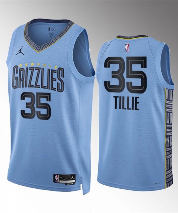 Camiseta Killian Tillie #35 Memphis Grizzlies 2023 Azul Statement Edition
