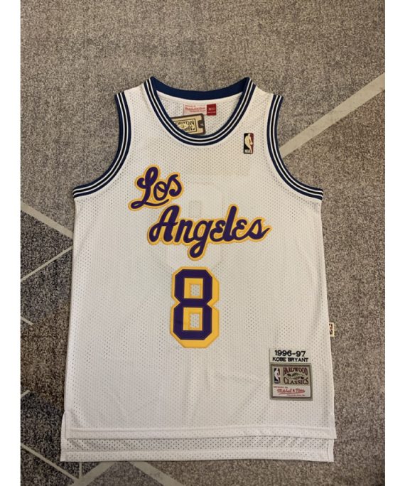 Camiseta Kobe Bryant #8 Los Angeles Lakers 1996-97 Retro Blanco