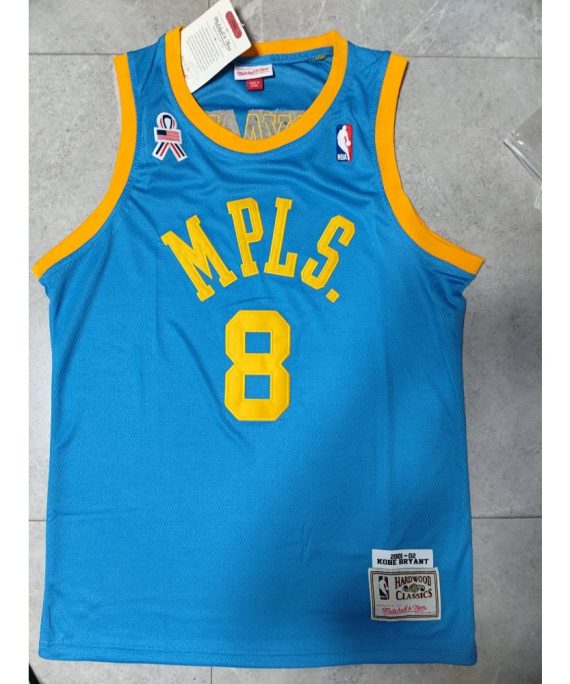 Camiseta Kobe Bryant #8 Los Angeles Lakers Cuello Redondo Azul