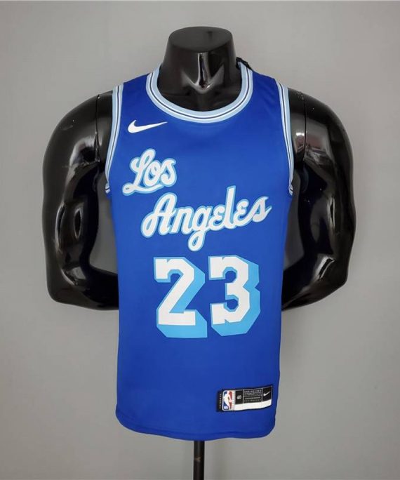 Camiseta LeBron James #23 Los Angeles Lakers 2021 Clásico Edition Azul