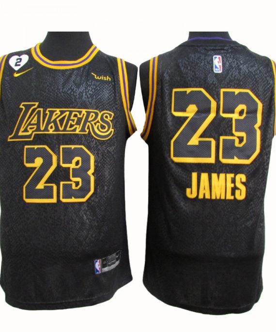 Camiseta LeBron James #23 Los Angeles Lakers 2021 Negro City Edition
