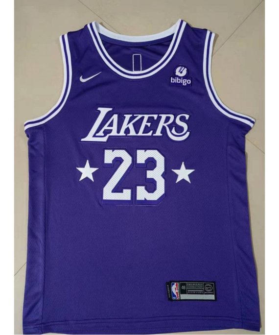 Camiseta LeBron James #23 Los Angeles Lakers Púrpura