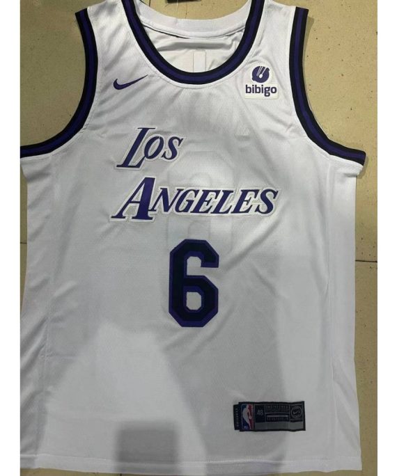 Camiseta LeBron James #6 Los Angeles Lakers Blanco