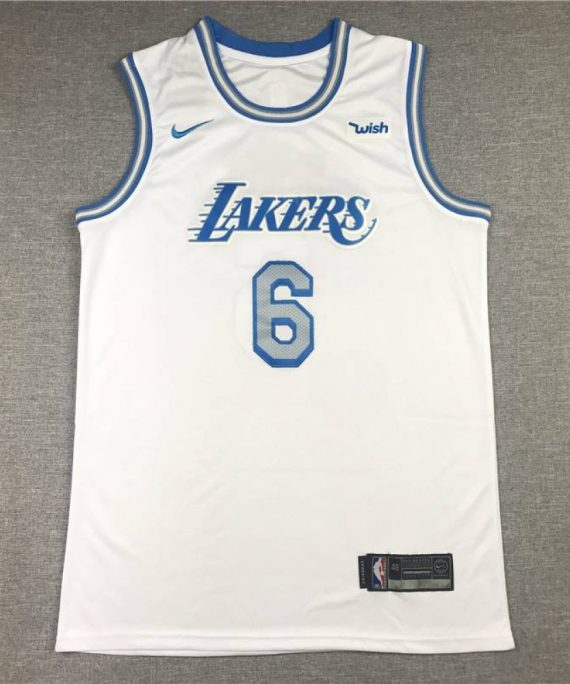 Camiseta LeBron James #6 Los Angeles Lakers City Edition Blanco
