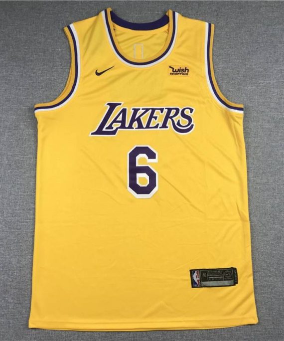 Camiseta LeBron James #6 Los Angeles Lakers Clásico Edición Amarillo
